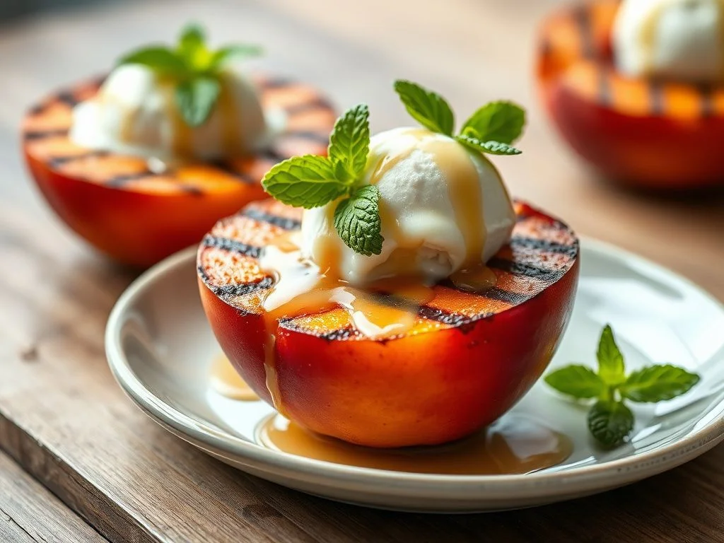 Grilované broskyne s vanilkovou zmrzlinou: ľahký letný dezert, ktorý zvládne každý